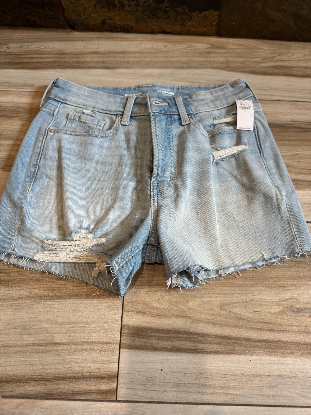 Old Navy Light Blue Distressed Denim Shorts